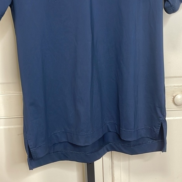 FJ Mens Solid Lisle Performance Golf Shirt Navy Polo Short Sleeve Size Medium - Picture 3 of 9